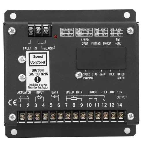 Vista 8 de Controlador de velocidad S6700H Motor eléctrico Generador electrónico Controlador de velocidad Interruptor Panel de control Partes para generador