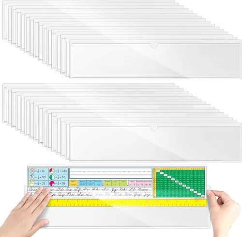 Vista 16 de Paquete de 30 bolsillos autoadhesivos para tarjetas de índice, con apertura superior, tarjetero ideal para organizar y proteger tus tarjetas