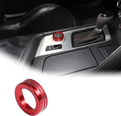 Vista 9 de Cubierta de aleación para botón de consola central para interior de automóvil, compatible con Chevrolet Corvette C7 2014-2019 para modo de Negro