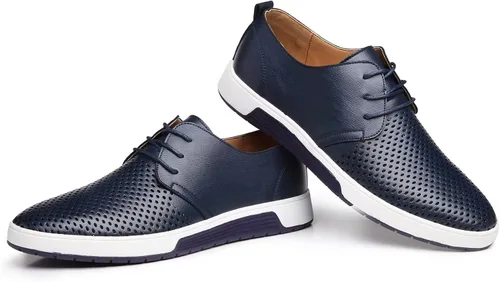 Vista 2 de Zapatos Oxford casuales para hombre, zapatos de vestir con cordones, cómodos zapatos deportivos de moda