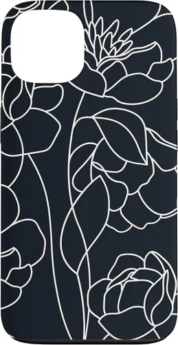 Vista 7 de iPhone 16 linda peonía rosa flor estética dibujo abstracto línea arte caso