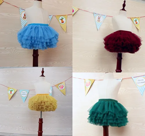 Vista 7 de Falda tutú para niña pequeña de 6 capas de tul tutús 1-8T
