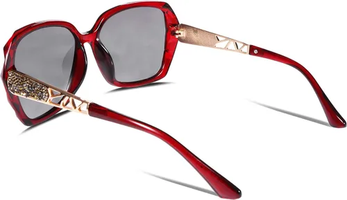 Vista 65 de FEISEDY - gafas de sol polarizadas para mujer, marco compuesto brillante B2289