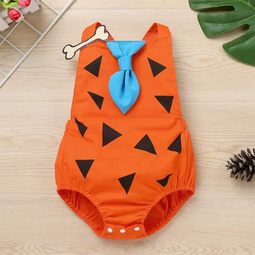 Vista 2 de IMEKIS Newborn Baby Caveman Costume 1st Birthday Outfit Romper Halloween Cosplay Cake Smash Photo Shoot for Boys Girls