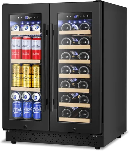 Vista 14 de Refrigerador de bebidas de 17 pulgadas de ancho – Enfriador de bebidas para 126 latas con puerta de vidrio Mini refrigerador de cerveza