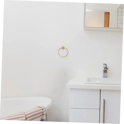 Vista 6 de DOITOOL Toallero colgante de acero inoxidable, gancho de latón, soporte de toalla de mano dorado, soporte para toallas de baño, toallero