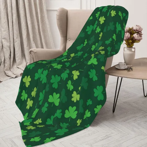 Vista 2 de Manta de lujo para el día de San Patricio, mullida, cálida y acogedora para sofá, cama y sala de estar, 40 x 30 pulgadas