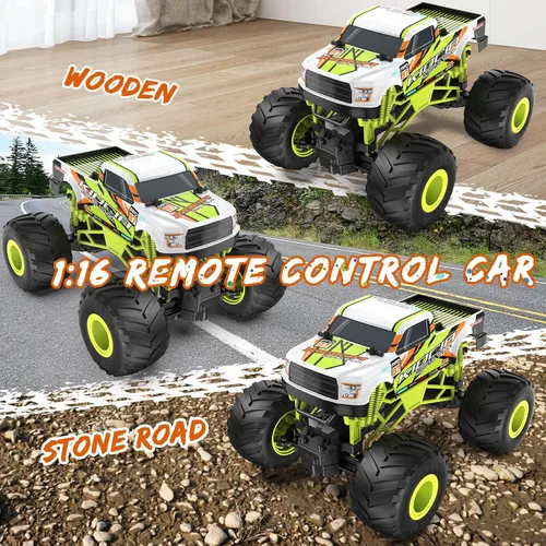 Vista 2 de Camión monstruo RC a escala 1:16 - Camión todo terreno de 2.4GHz para niños de 4 a 12 años, camión RC todoterreno de 20 Km/h, regalo de Navidad