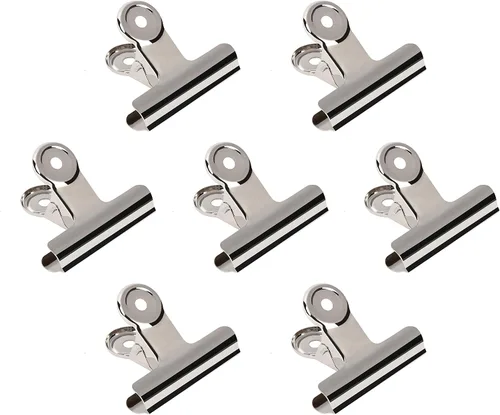 Vista 7 de Paquete de 20 clips de acero pulido de 2 pulgadas, clips de metal para carpeta de bulldog, abrazaderas grandes para bolsas de alimentos, fotos, Negro