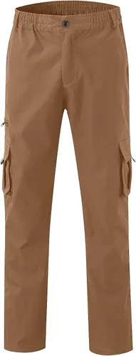 Vista 4 de Pantalones cargo para hombre, pantalones de secado rápido, pantalones de yoga ligeros para playa, para ejercicio, fitness, overol, pantalones