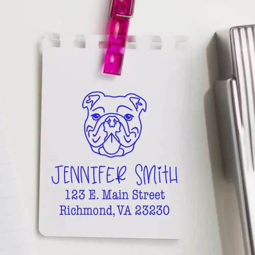 Vista 11 de Sello de dirección personalizado Basset Hound – Sello personalizable con nombre y dirección para sobres, ideal para amantes de los perros