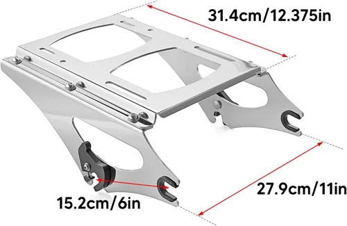 Vista 2 de WeiSen Detachable Two-UP Tour Trunk Mount Rack Compatible with Harley Touring Road King Electra Road Street Glide 2009-2013 Chrome