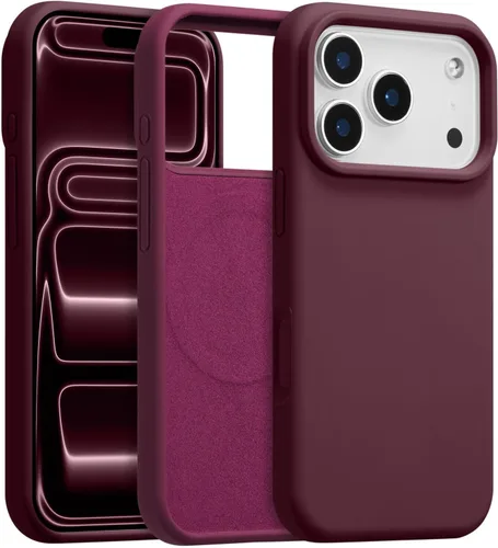 Vista 554 de Funda magnética de silicona para iPhone 13 Pro, color blanco antiguo [Compatible con Magsafe] [Forro de microfibra suave antiarañazos], funda