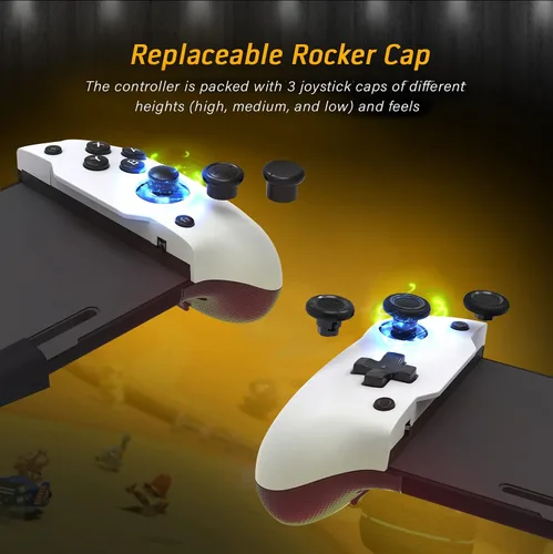Vista 4 de Mango ergonómico para Nintendo SwitchSwitch OLED para modo de mano con giroscopio de 6 ejes mapeo de botón trasero vibración carga rápida PD