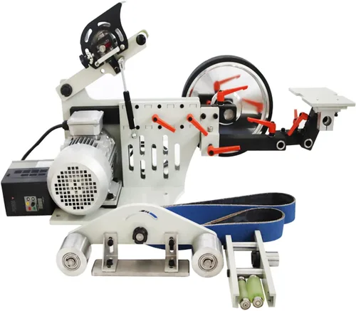 Vista 10 de 2HP Lijadora de banda de velocidad variable multifunción de 71-83 x 2 pulgadas con convertidor de frecuencia resistente, 3 muelas abrasivas