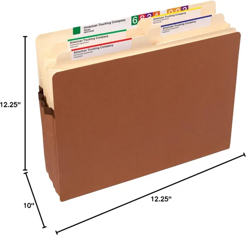 Vista 8 de Smead Bolsillo para archivos, pestaña de corte recto, altura de guía, expansión 3-1/2, tamaño carta, cuerda roja, 50 por caja (73805)