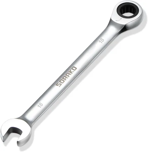 Vista 9 de Llave combinada de trinquete industrial de grado SORAKO, acero Cr-V con engranaje (A-10mm métrica)