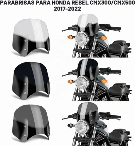 Vista 3 de Spoiler de Parabrisas para Motocicleta Deflector de Viento Deflector de Aire Pantalla para Rebel CMX300 / CMX 500 2017-2025, Deflector de Viento