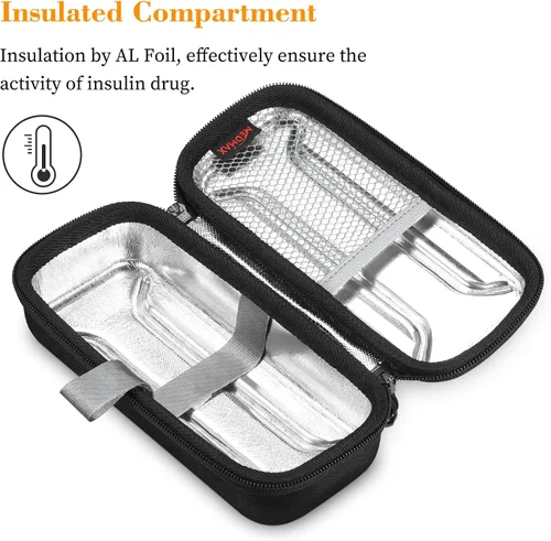 Vista 2 de MEDMAX Estuche enfriador de transporte para viales de insulina, organizador portátil para diabéticos, resistente al agua, funda protectora rígida