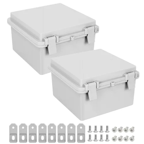 Vista 16 de Caja de conexiones de plástico ABS, IP65 resistente al agua y al polvo, recinto eléctrico universal, carcasa con bisagras para uso en interiores