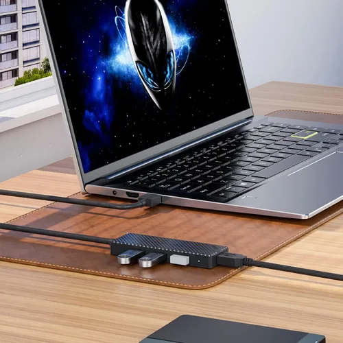 Vista 6 de INVZI Hub USB 3.0 de 4 puertos, divisor USB de datos ultra delgado con cable extendido de 2 pies compatible con PC, MacBook, Mac Pro/Mini, iMac