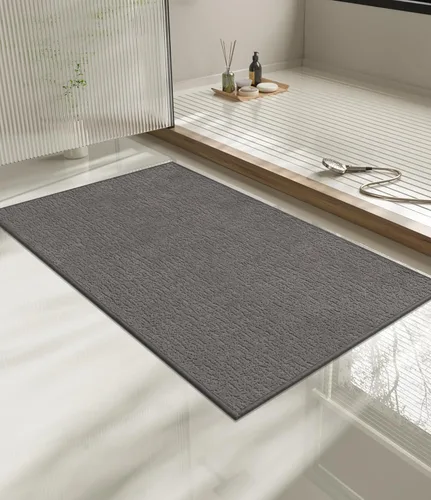 Vista 10 de Chakme Juego de 2 alfombras de baño ultrafinas, absorbentes, antideslizantes, lavables a máquina, color negro, 17 x 24 pulgadas / 17 x 30 pulgadas
