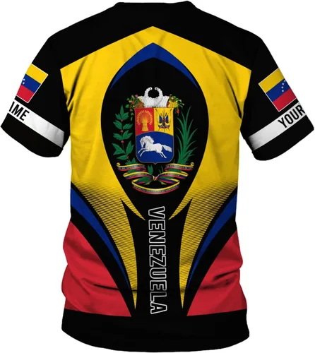 Vista 3 de Royal Fight - Camisas personalizadas de Venezuela con escudo de armas de Venezuela, camisas de bandera de Venezuela para hombres y mujeres