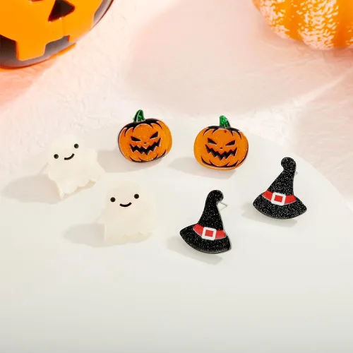Vista 6 de Collar de Halloween para mujer, diseño de calabaza, fantasma, cadena de serpiente, collar de cadena de serpiente de plata, divertido suéter