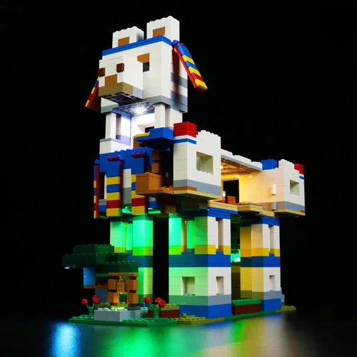 Vista 5 de VONADO Kit de luces LED compatible con Minecraft Llama Village 21188, iluminación que funciona con luz (sin modelo Lego, solo luces)