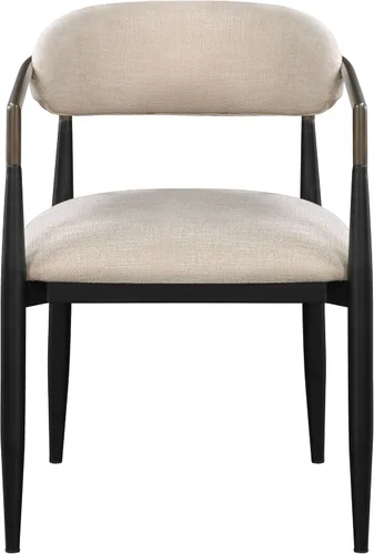 Vista 4 de Acme Jaramillo Barrel - Silla lateral en color beige y negro (juego de 2)
