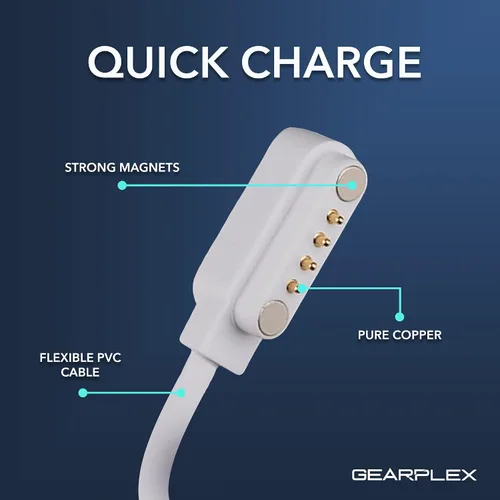 Vista 4 de Cable de carga magnético para reloj inteligente compatible con Apple, Samsung y relojes de fitness, USB tipo C de carga rápida, 2.16 pulgadas