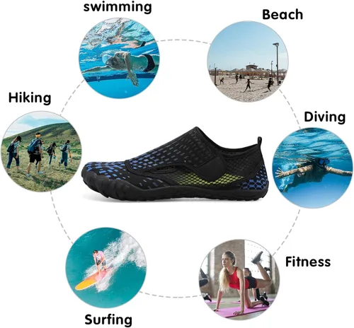 Vista 6 de Zapatos de agua para natación, para mujereshombres, de secado rápido, para playa, senderismo, buceo, navegación, río, deportes acuáticos al aire