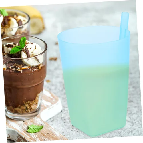 Vista 5 de PRETYZOOM Vasos para beber de pared gruesa, 16 piezas, popotes para fiestas, juego de jugo para agua al aire libre, para niños y niñas y adultos