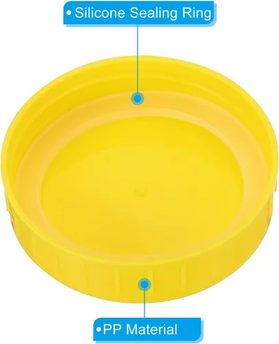 Vista 4 de PATIKIL Tapas de plástico de boca regular para tarros de 2.77 pulgadas, 1 juego/8 tapas para tarros de conservas con anillo de sellado de silicona