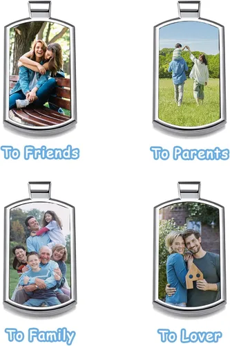 Vista 9 de Llavero personalizado de doble cara con impresión de imagen de aleación a color llavero de fotos personalizado regalos de texto personalizables