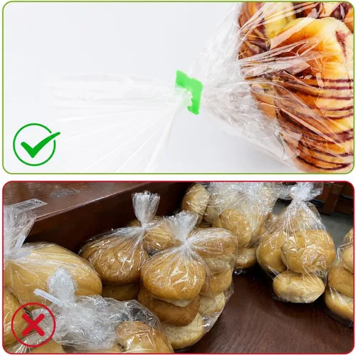 Vista 4 de 100 clips reutilizables de plástico verde para mantener tus alimentos frescos, clips de bolsa de almacenamiento de alimentos de 7/8 x 1 pulgada