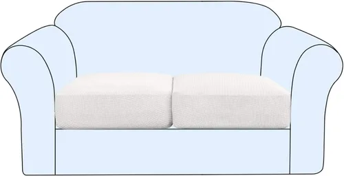 Vista 24 de Funda de cojín elástica para sofá, funda de asiento, funda de sofá de dos plazas, protector de elastano elástico para muebles para asiento (negro, 1)