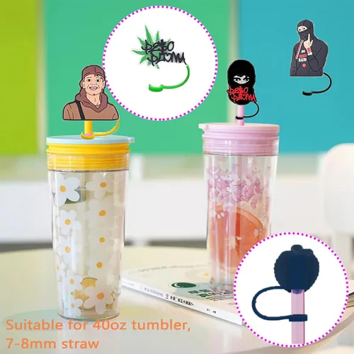 Vista 3 de Singer - 13 fundas de silicona con diseño de estrella para vasos – Pajitas reutilizables con bonitas puntas