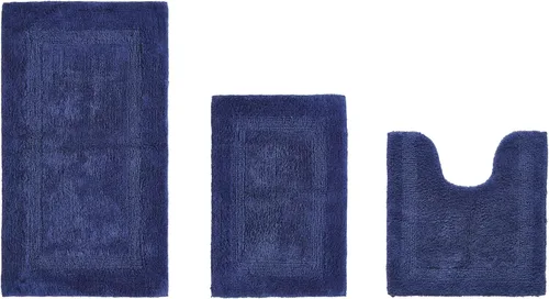 Vista 462 de Better Trends - Juego de 2 alfombras de baño 100% algodón, extra suaves, con borlas, de 17" x 24", alfombra de baño superabsorbente y reversible