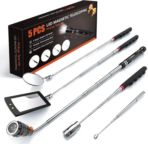 Vista 10 de Regalos para él, herramientas de recogida magnética LED, herramienta de recogida de linterna magnética telescópica, rellenos de calcetines