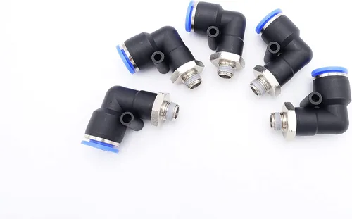 Vista 41 de Accesorio de Conexión por Empuje 1/2" Tubo OD x 1/2" Rosca Macho NPT, Codo Neumático Macho para Línea de Aire y Agua de 90 Grados con Giratorio