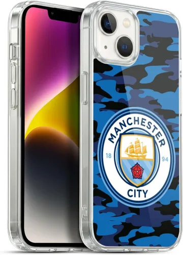 Vista 218 de Head Case Designs Funda de gel con licencia oficial del Manchester City Man City FC Blue Moon Badge Camou [protección de grado militar] compatible