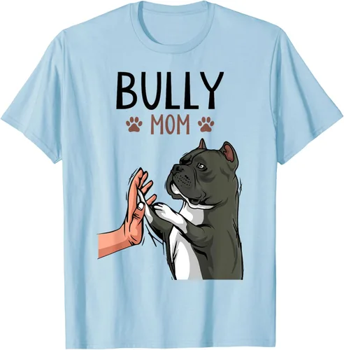 Vista 78 de American Bully Mom Cute Dog Mama Camiseta divertida para mujer, Blanco, S