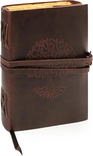 Vista 24 de Diario de cuero para mujeres y hombres, 200 páginas, 5 x 7 pulgadas, regalos para mujeres, diario de viaje, cuaderno de mujer, marcador de 7 chakras