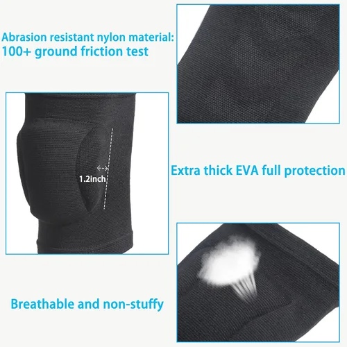 Vista 3 de MIVEI Rodilleras de voleibol para mujeres y niñas, alta absorción de golpes, suave EVA rodillera protectora para fútbol, baile, yoga, motociclista