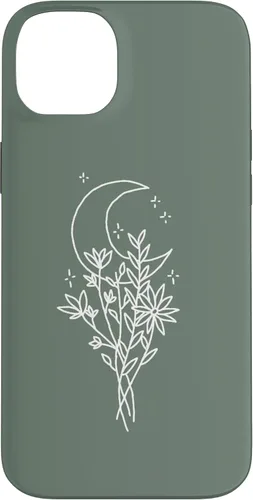 Vista 15 de Funda botánica de flores silvestres para iPhone 16 verde salvia