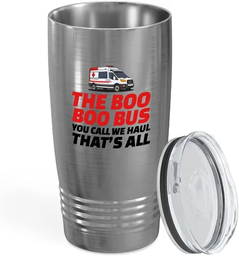 Vista 13 de Ambulance Driver Black Viking Tumbler 20oz – I Drive The Wee Woo Bus – Hospitales EMT Pacientes Transportando Técnico Enfermo Apreciación Med