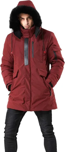 Vista 2 de WEEN CHARM - Chaqueta tipo parka para hombre con capucha desmontable y ribete de piel sintética.