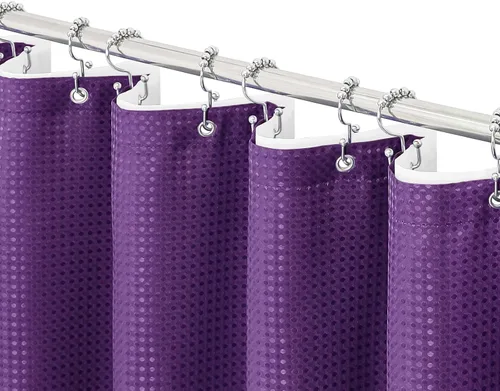 Vista 51 de Gibelle Cortina de Ducha Pequeña para Cabina 36 x 72 pulgadas, Cortina de Ducha de Tela Texturizada de Tejido Gofre Medio Estrecho para Baño, Beige