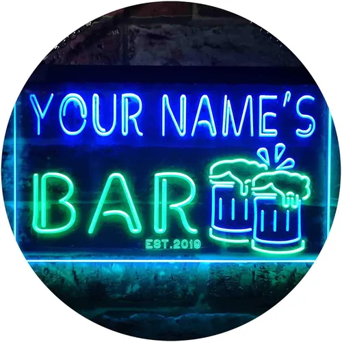 Vista 22 de ADVPRO Letrero de neón LED personalizado con texto en inglés «Your Name Est Year» (12 x 8.5 pulgadas) st4s32-w1-tm-b